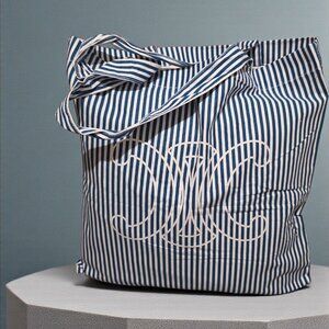 Celine Blue & White Striped Monogram Tote – GWP Exclusive